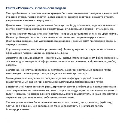 Описание свитера "Росинант"